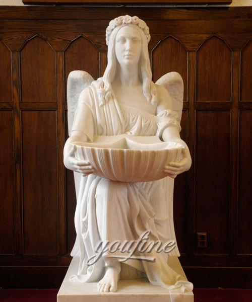 Заказать белые скульптуры с ангелом большого размера