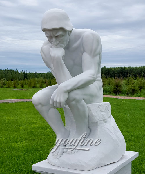 Мраморная скульптура думающего человека для декора